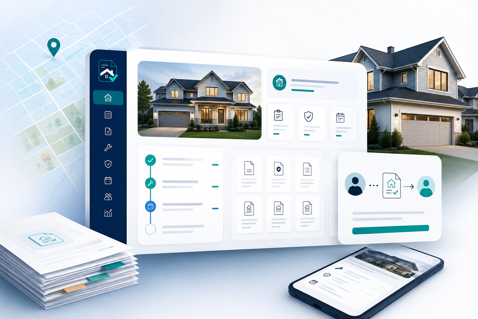 Property Profile dashboard with property details, documents, and a transfer-ready record